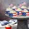 600 Pcs Patriotic Square Cupcake Liners Cupcake wrappers with red, white, and blue stars for July 4th.